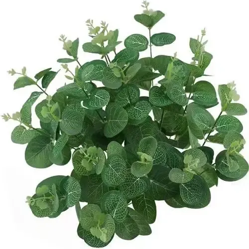 仿真绿植尤加利叶 金钱草尤加利植物 家居装饰花艺圣诞装饰假叶子