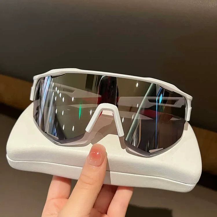 户外运动骑行登山墨镜女大框遮阳防晒防紫外线太阳镜男炫彩护目镜