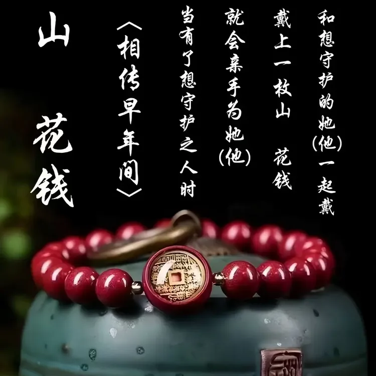合金手链 【先生推荐】蛇年新款山花钱朱华匠心之作手串驾车用品
