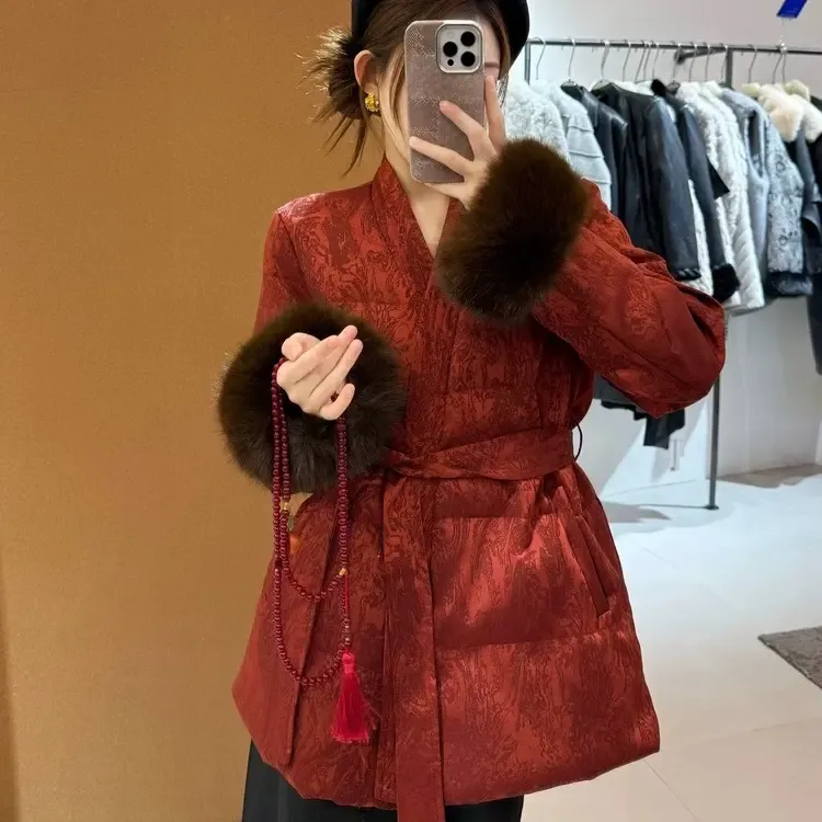 【嘎嘎推荐】新中式复古国风冬季加棉收腰短款保暖棉服外套