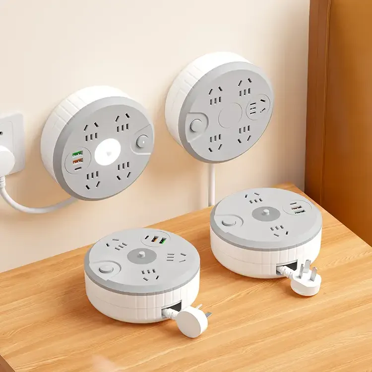 公正品家用可伸缩收纳插座接线板办公宿舍插板带长线排插头拖线板