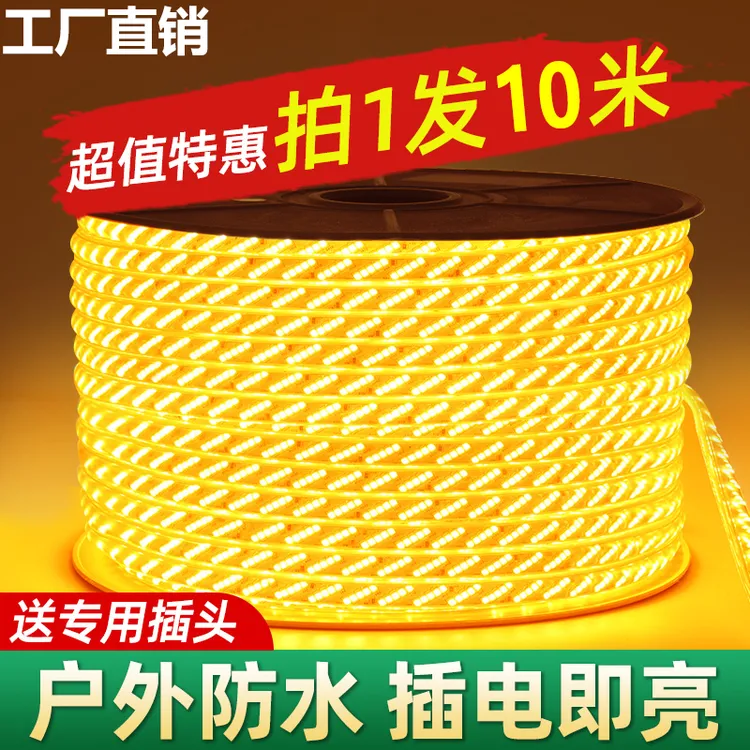 轻曼灯带led户外防水高亮吊顶三色变光灯条客厅220v外墙亮化灯带商品图