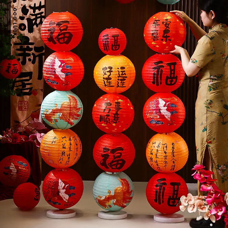 灯笼乔迁之喜装饰2025新款古风油纸鱼灯节日场景布置中秋节宫灯