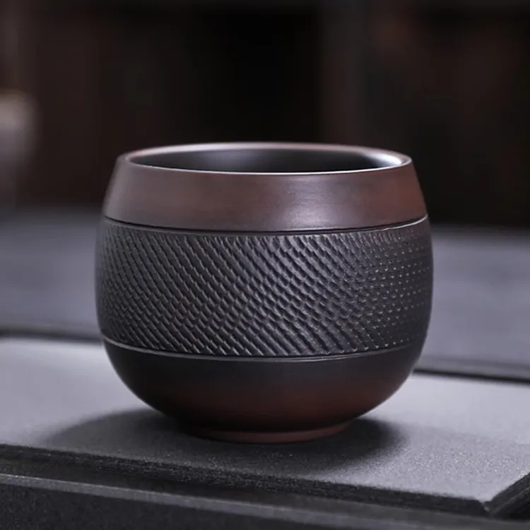 紫陶陶瓷手工茶杯网红茶器主人杯单杯大容量品茗杯复古杯茶盏杯商品图