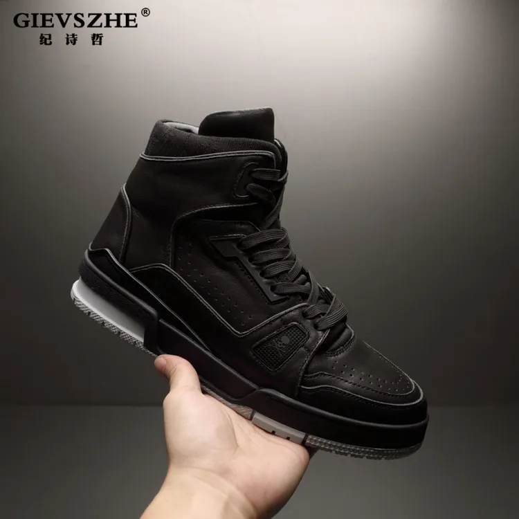 纪诗哲秋冬时尚高帮板鞋2024新款潮牌男鞋男士运男士真皮高帮板鞋