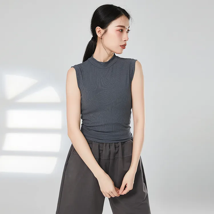 现代舞服无袖背心教师上课形体训练服新款高领上衣舞蹈练功服夏季