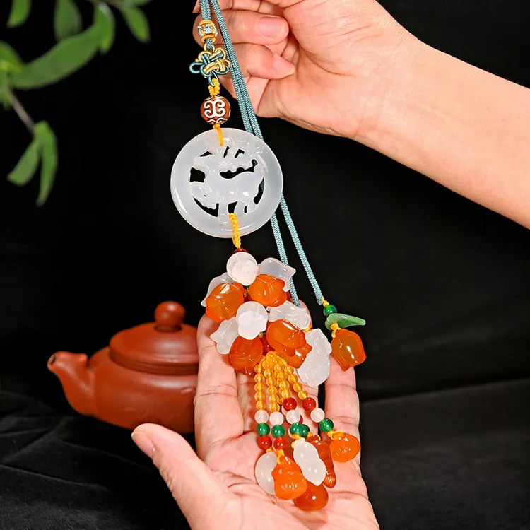 幼赞贝贝一鹿平安汽车挂件男高级感后视镜车载吊坠新款精品挂饰女