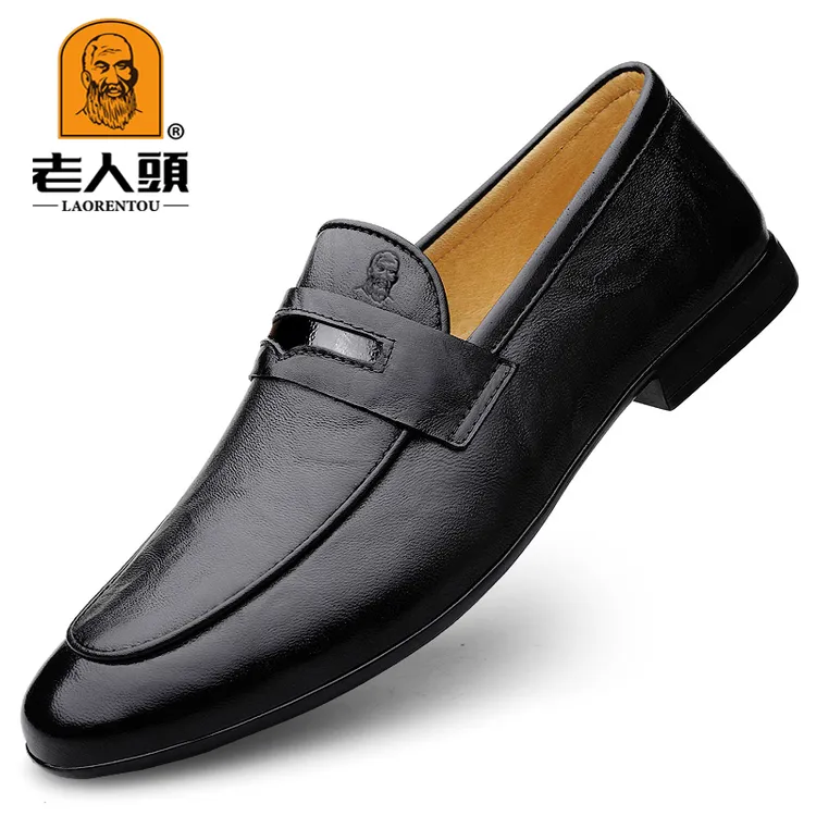 老人头休闲男皮鞋小皮鞋透气舒适皮鞋小皮鞋商务正装正装皮鞋男