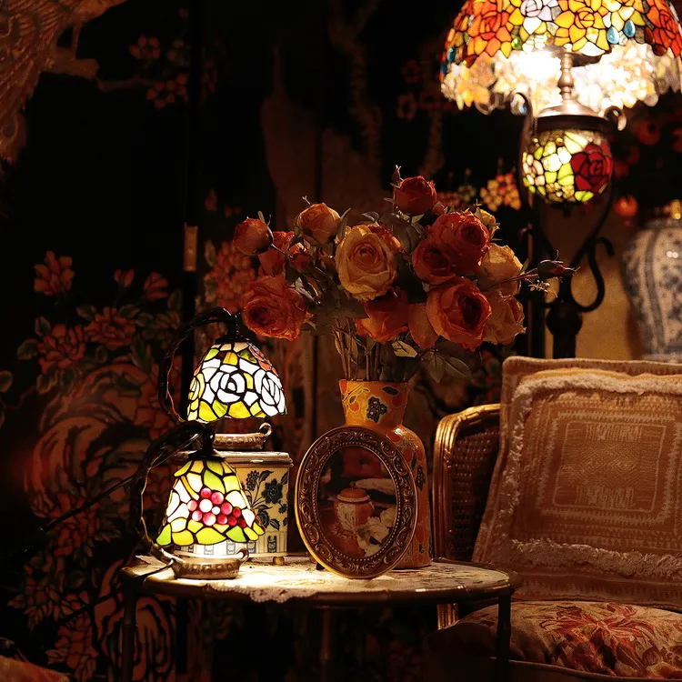 潇允饰家/蒂凡尼小夜灯/氛围灯/桌面摆件/手工/美式