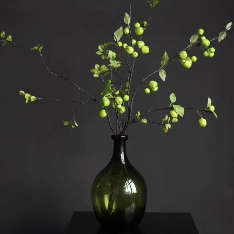 赞米家设计师款永生小苹果仿真花客厅家具摆件装饰手工花瓶套装