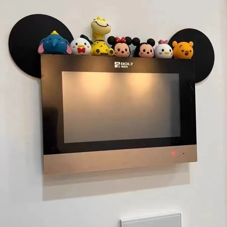 可视门铃装饰摆件diy卡通墙贴视频装饰米奇耳朵卡通动漫遮挡神器