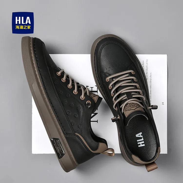 海澜之家男鞋冬季黑色商务休闲皮鞋男士板鞋工作运动潮鞋加绒棉鞋