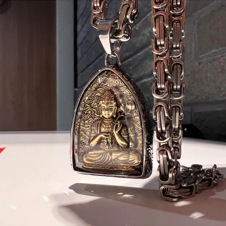 钛钢项链 十二生肖守护神本命佛牌项链男潮霸气个性百搭男士吊坠