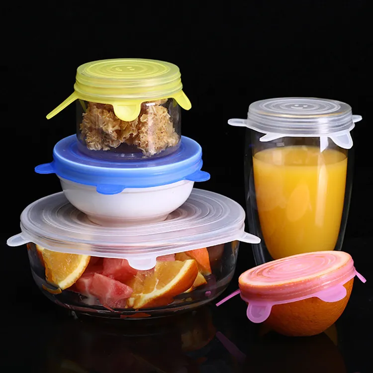 居家家食品级硅胶盖子保鲜盖圆形密封碗盖剩饭剩菜冰箱保鲜膜套模