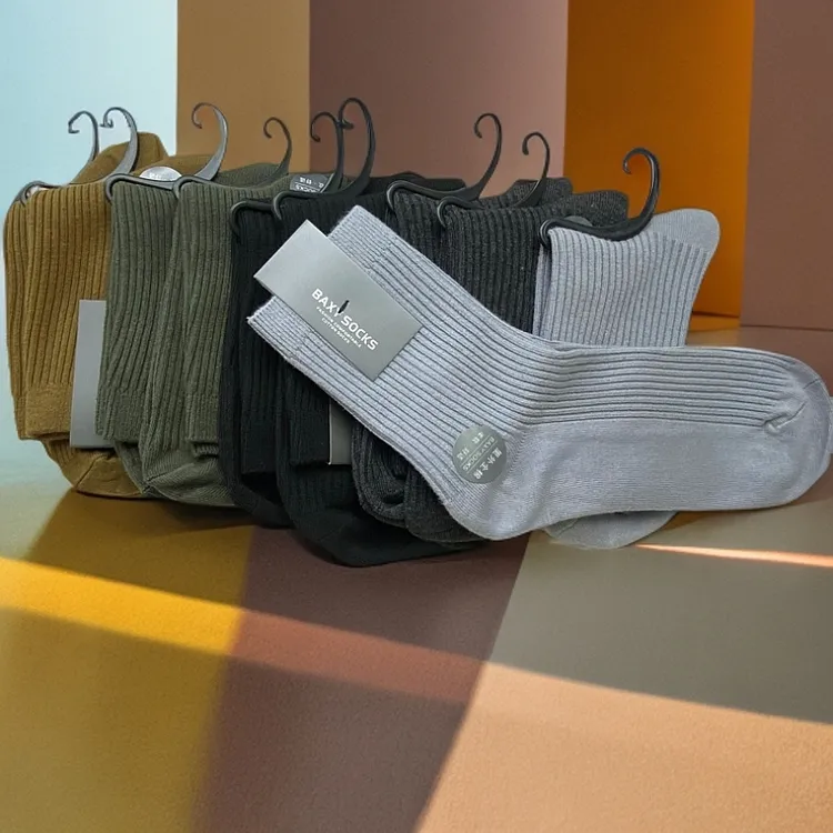 2024秋冬保暖耐磨高密针织纯棉袜男女款