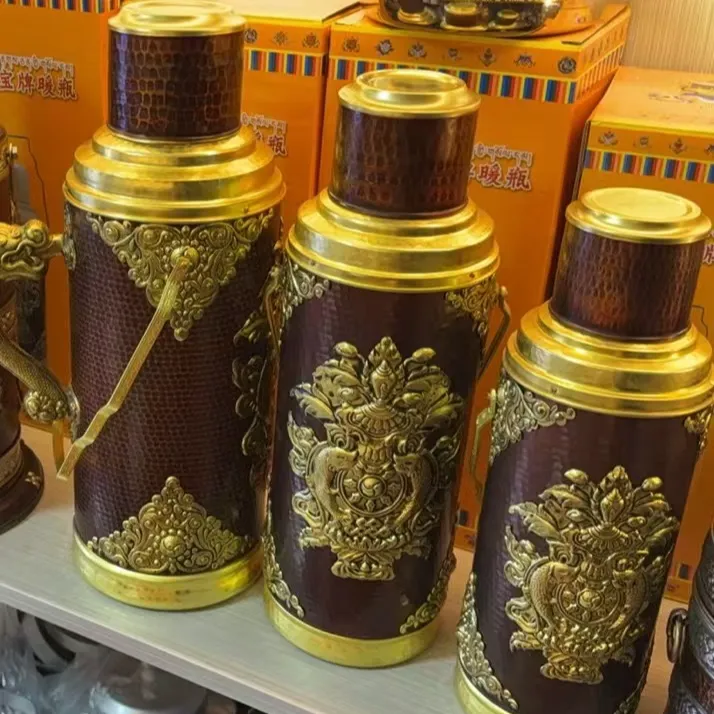 藏式黄铜壶铜水壶暖瓶  民族工艺品复古陶瓷