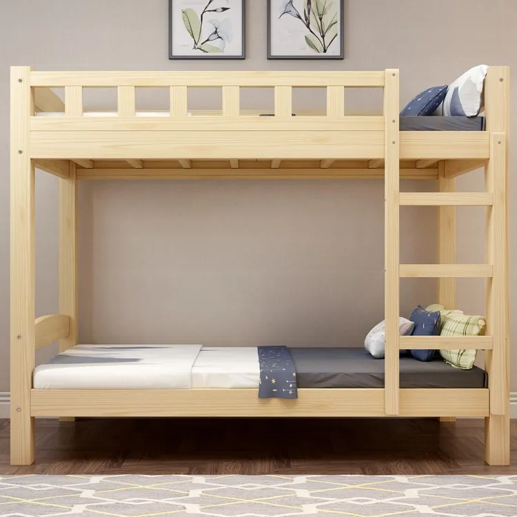 实木上下铺木床上下床宿舍员工护栏上下铺床二层小户型儿童子母床