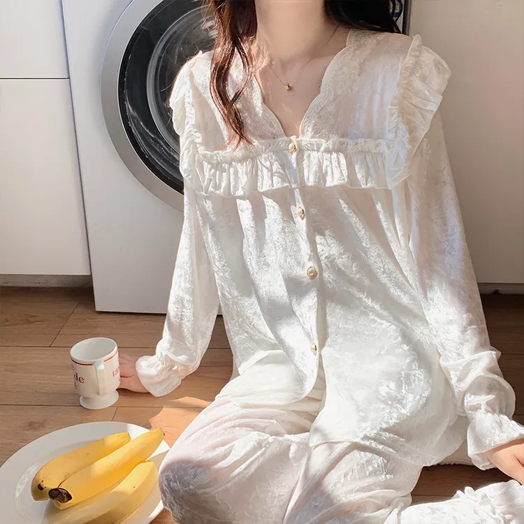 睡衣女春秋宽松长袖套装小香风甜美女士秋冬可外穿公主风家居服88