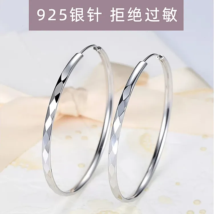 防过敏银针耳饰轻奢小众大耳圈圆圈时尚气质网红耳环饰品高档女士商品图