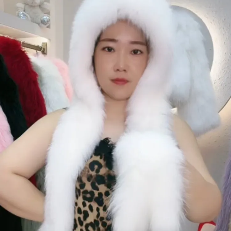 狐狸编织帽子冬季保暖围巾