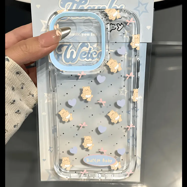 Lucky爱心黄油小熊适用iphone15/14/13手机壳华为vivo小米oppo套x