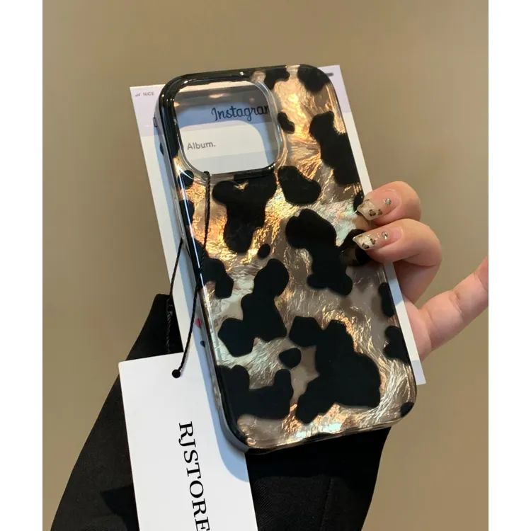 奥菲顿玳瑁色豹纹适用iPhone16/15冰川手机壳华为vivo小米oppo套