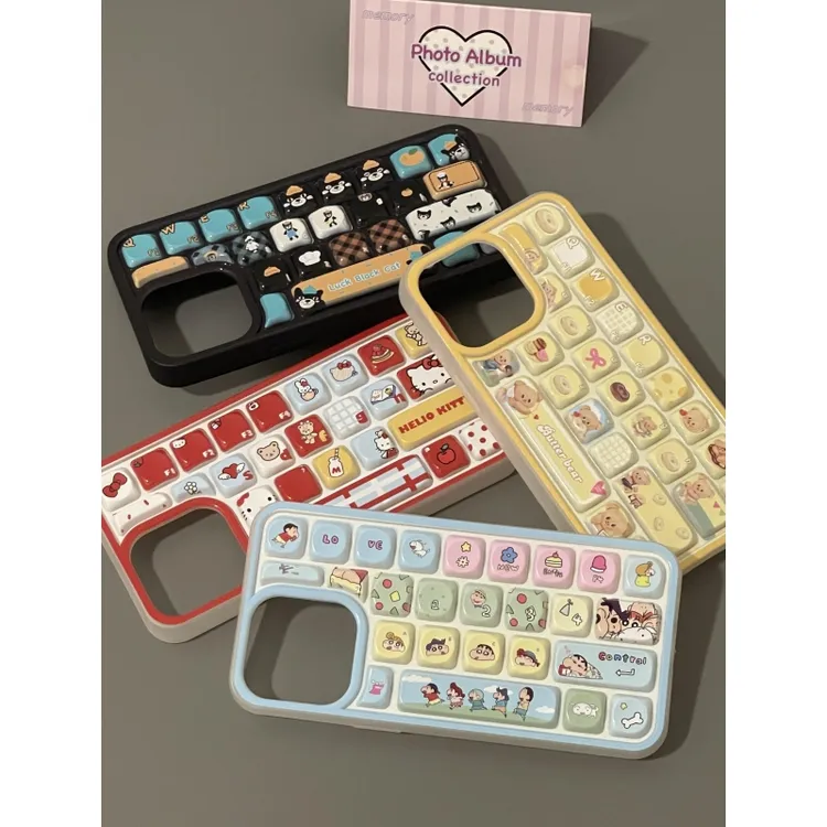 奥菲顿可爱立体键盘适用iPhone16/15pro/12苹果13/1511手机壳14套