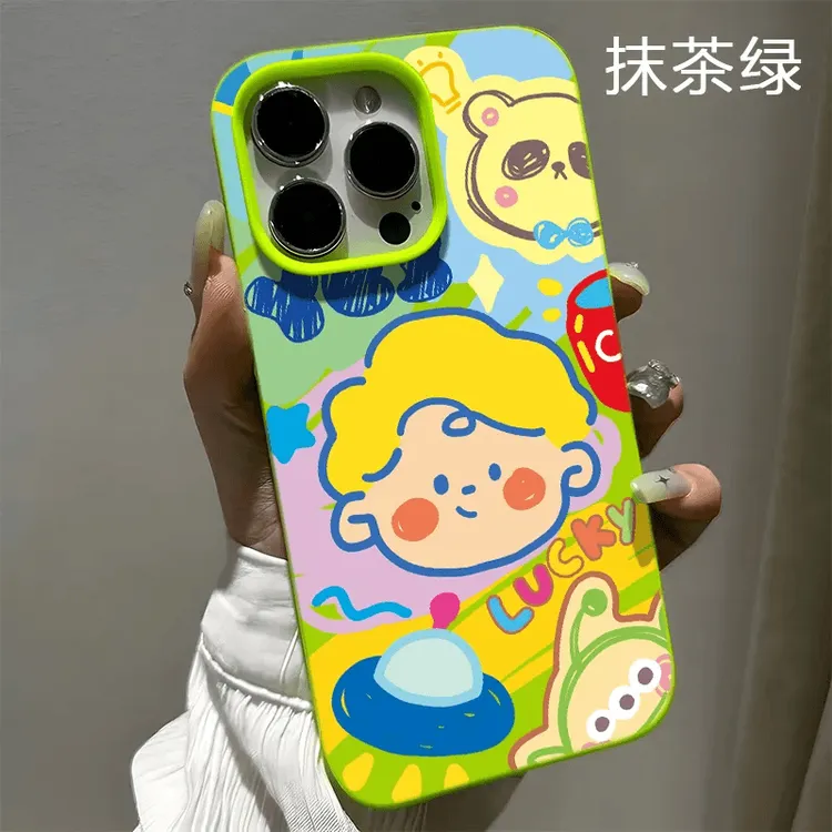奥菲顿涂鸦丸子头女孩适用iPhone15/14promax手机壳13/12果冻壳xr