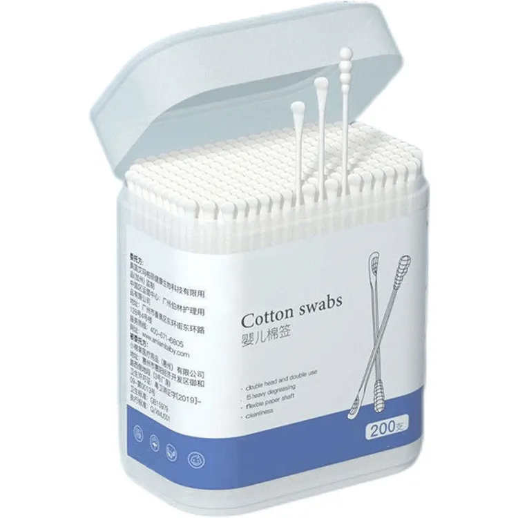 婴儿专用棉签小头化妆双头新生儿宝宝耳勺头儿童掏耳朵清洁棉签棒