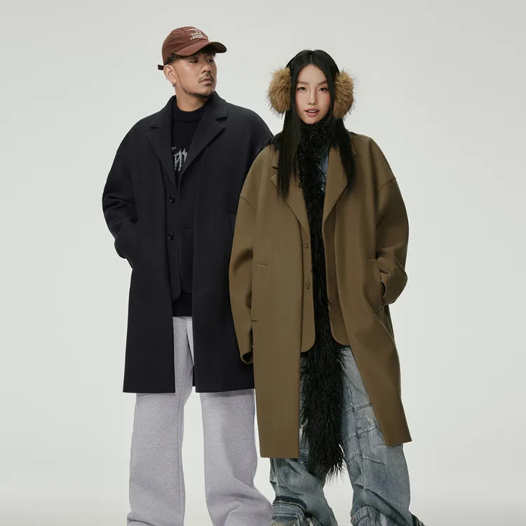 NMAX大码潮牌男装秋冬经典大衣假两件设计更具穿搭性外套ENN007