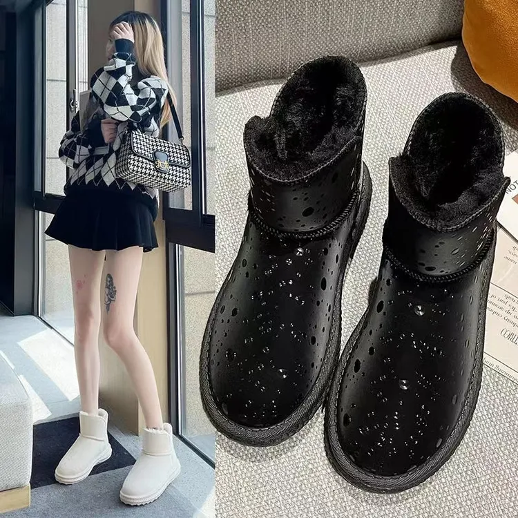 保暖防滑加厚棉鞋加绒一体妈妈正品东北新款防水棉鞋冬天雪地鞋