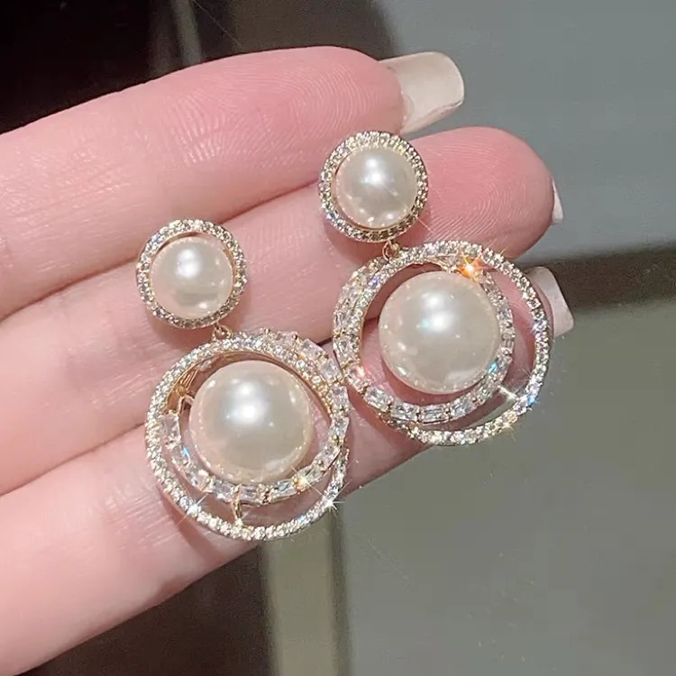 铜合金仿珍珠耳饰 K0210轻奢法式气质优雅小众设计时尚耳钉