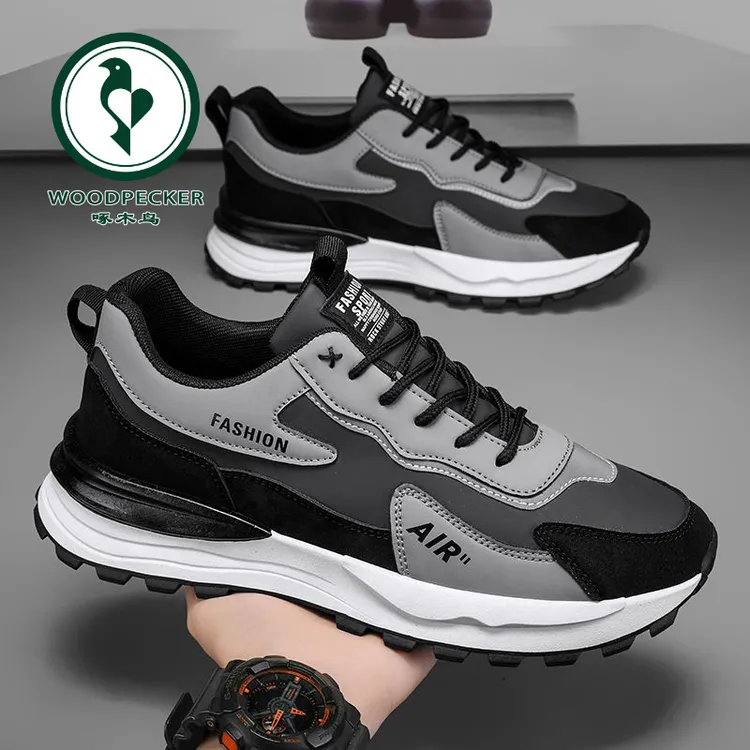【正品】啄木鸟新款春秋休闲百搭鞋工作上班皮面防水防滑运动潮鞋
