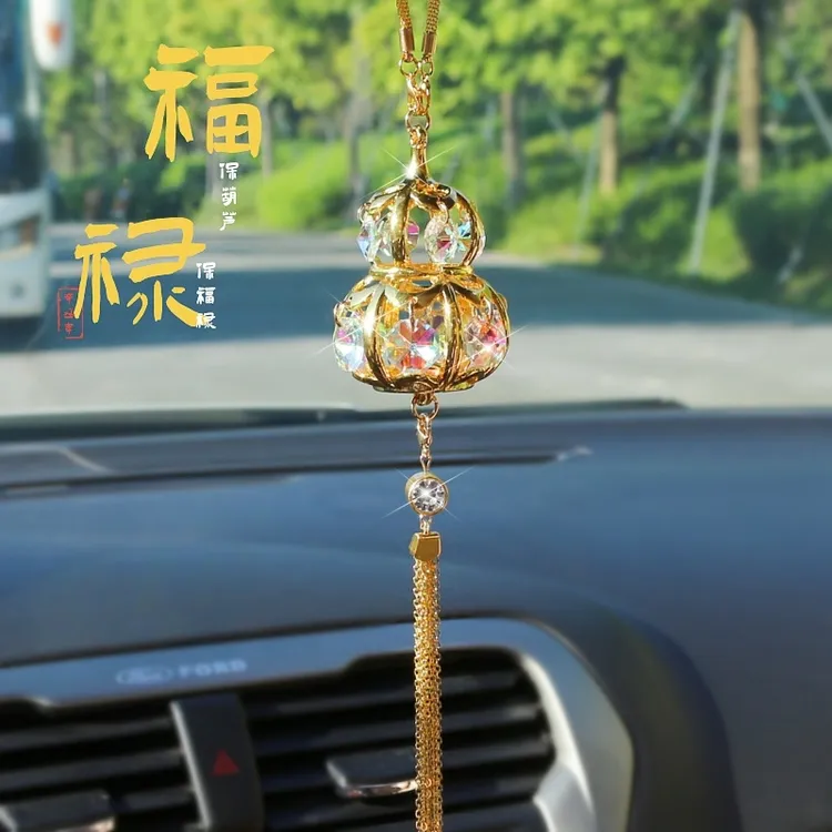 金属福禄葫芦汽车挂件挂饰车内挂件后视镜车载水晶吊饰车装饰品