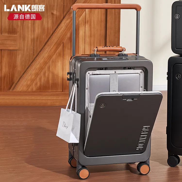 德国朗客侧开盖登机箱20寸宽拉杆行李箱前开盖男女超轻便旅行箱