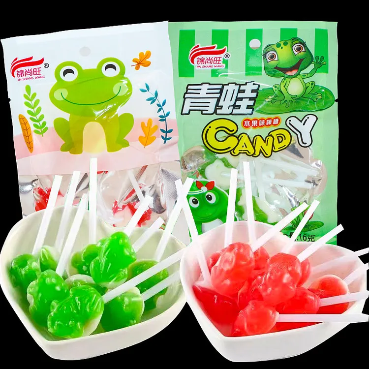 锦尚旺青蛙水果味棒棒糖袋装16g8090儿时怀旧零食小时候校园食品
