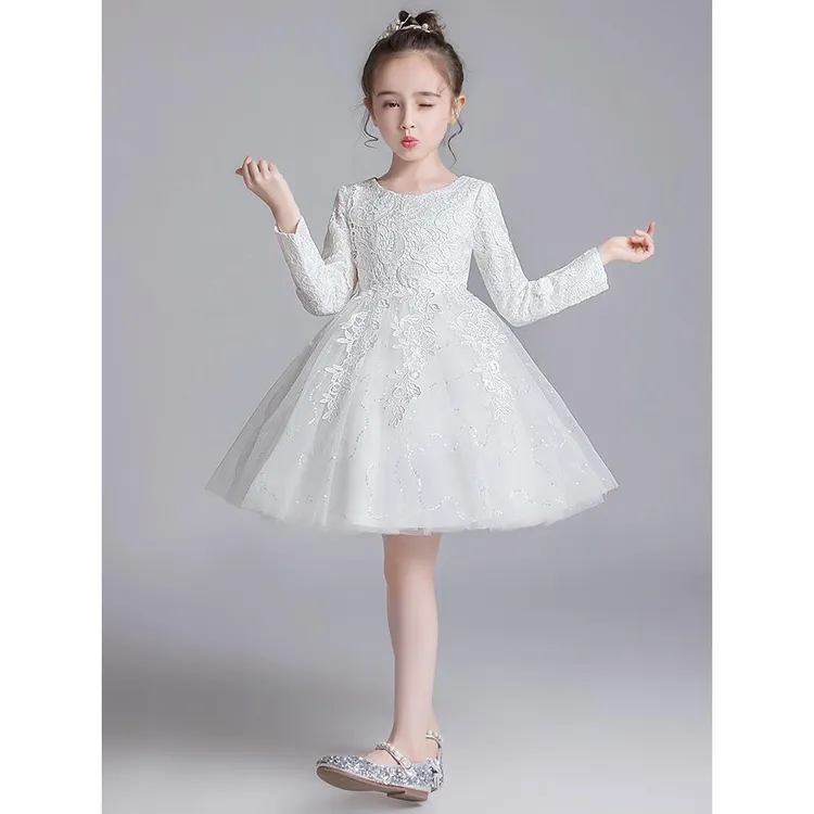 女童公主裙春秋礼服洋气儿童连衣裙蓬蓬纱裙小女孩钢琴主持演出服