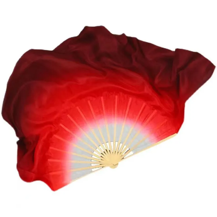 古典舞万疆舞蹈扇子红色跳舞扇加长双面酒红渐变色胶州秧歌舞扇