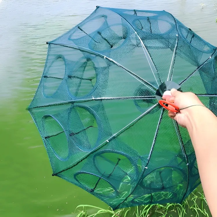 捕鱼网笼伞网鱼网鱼笼虾笼鱼网加厚折叠渔网龙虾网伞笼渔具螃蟹笼