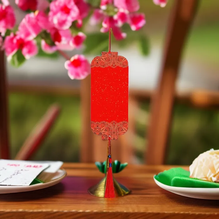 蜡染双面万年红新年小挂卡福字斗方空白手写书法迷你小福卡红宣纸