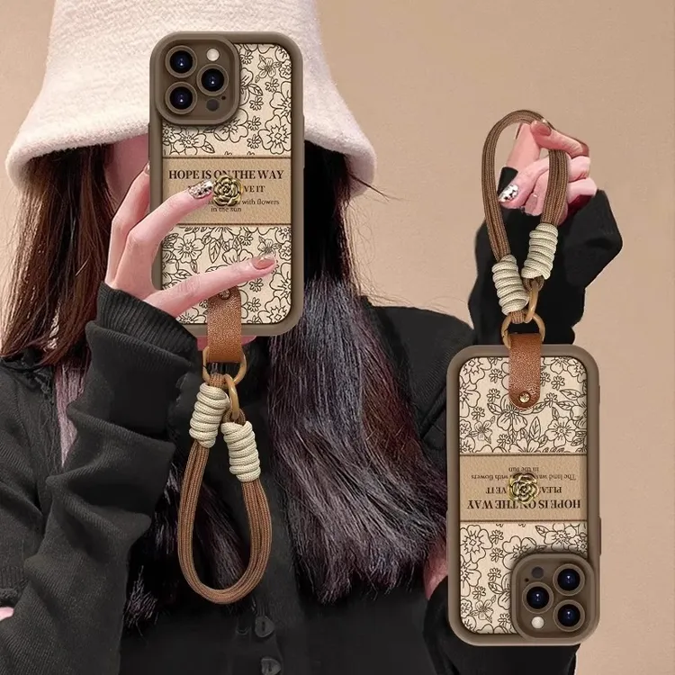 【进口软硅胶】适用苹果16promax手机壳山茶花天眼皮纹彩绘iphone15