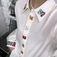 【花滿林】‘十二生肖系列’翻领40姆米重磅桑蚕丝刺绣上衣7982