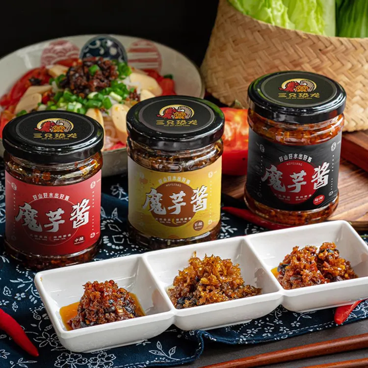绿州素食魔芋辣椒酱200g下饭拌面香辣酱豆豉浓香拌饭酱优质微辣