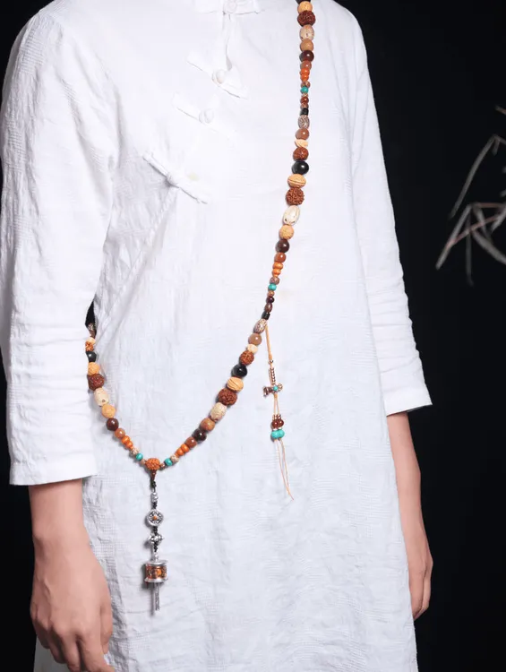 多宝菩提子菩提根凤眼菩提星月菩提野桃核等108颗斜挎男女百搭