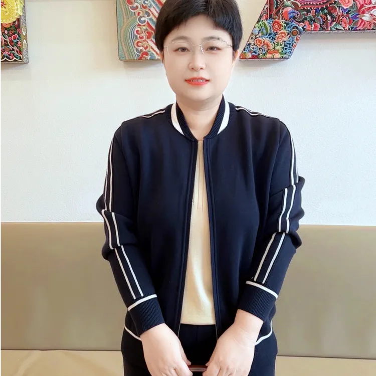 【加厚休闲外套】100%兰精天丝新款（24618）棒球领运动套装百搭中年