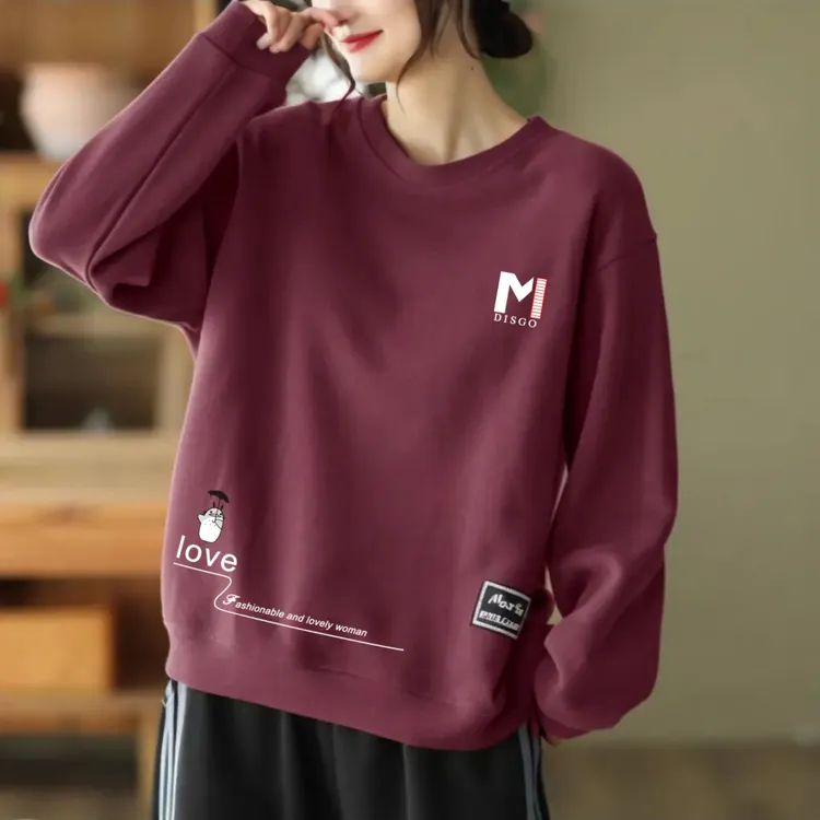 加绒加厚卫衣女秋冬季新款韩版大码胖mm保暖打底衫洋气休闲上衣潮