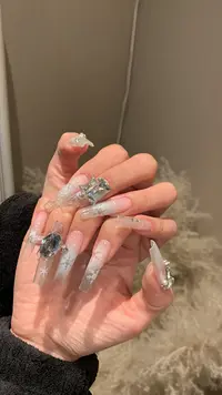 MM新款爆闪蓝色美甲钻蓝色魅影尖底钻美甲贴钻高品质超闪新款爆款