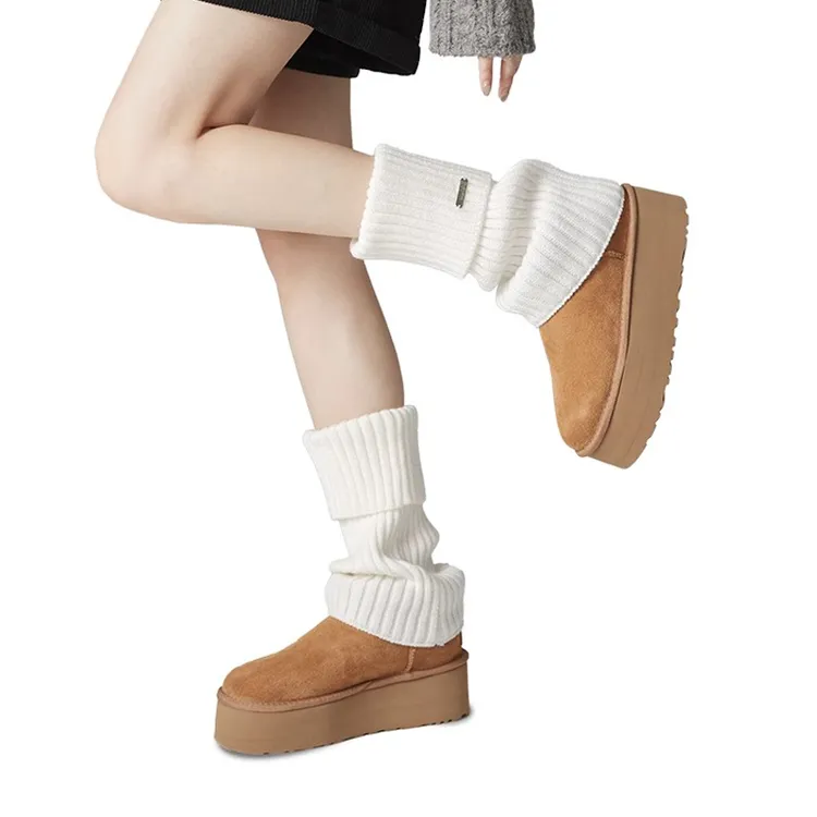堆堆袜套配雪地靴秋冬季辣妹风y2k腿套女加厚保暖针织粗线袜子jk