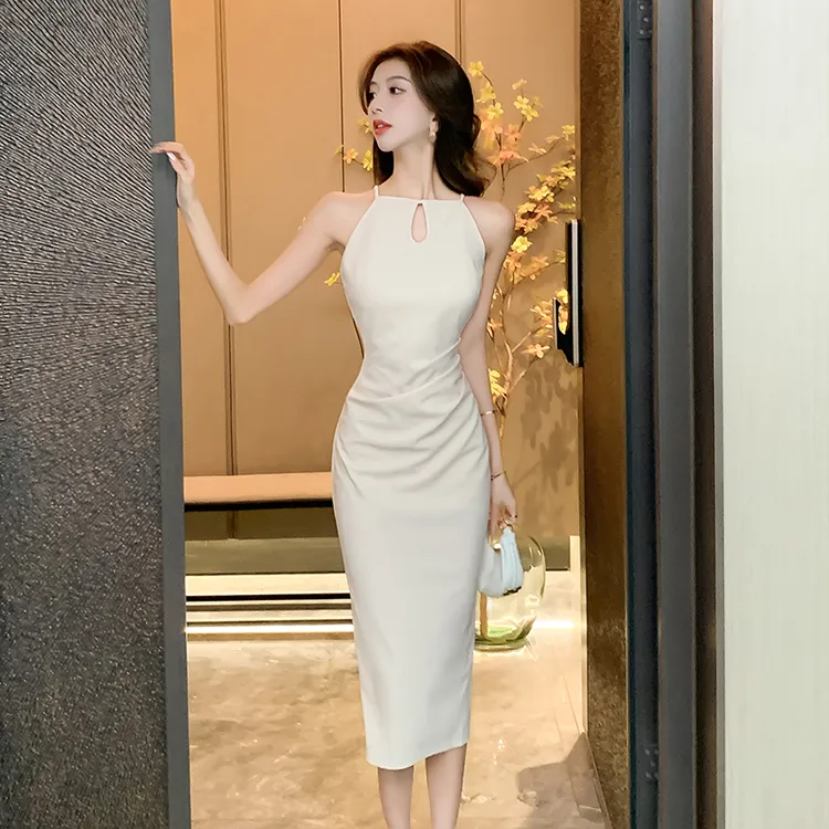 夏季新中式国风连衣裙女款气质服装女款衣服包臀名媛吊带中式女装