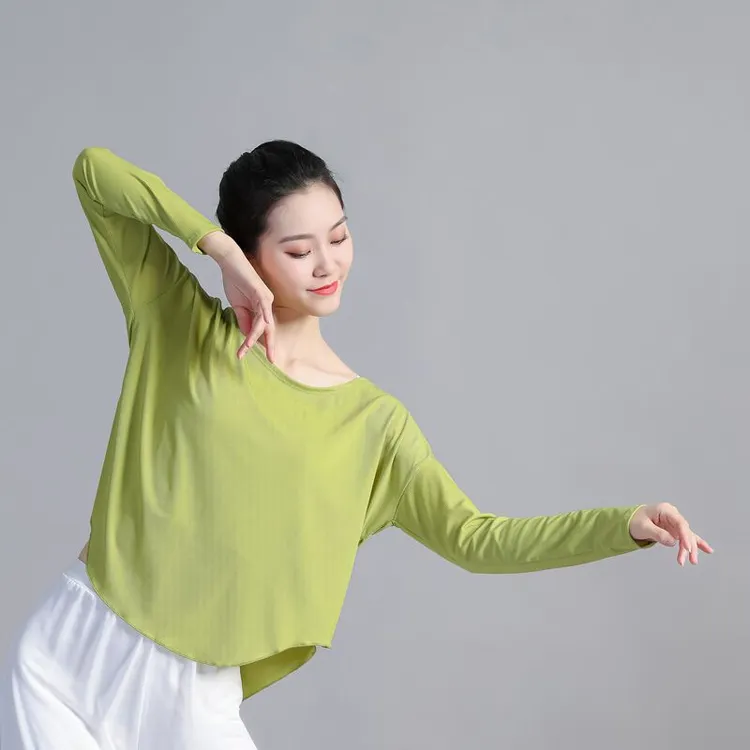 文贤韵彩彩老师中国古典舞现代舞大码身韵练功习服宽松跳舞上衣